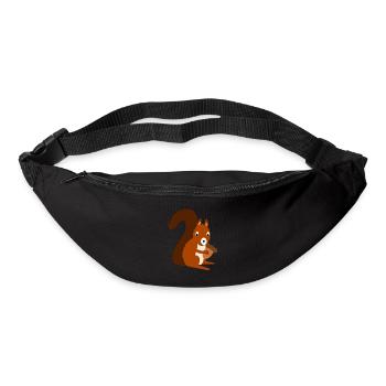 dessin écureuil mignon drôle doux de bande dessinée - Sac banane - noir - Devant