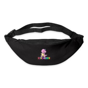 Dinosaures licornes cadeau mignon rétro coloré animal - Sac banane - noir - Devant