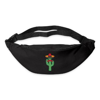 Kaktus mit Sombrero-Schnurrbart-lustigem Cinco De Mayo - Gürteltasche - Schwarz - Vorne
