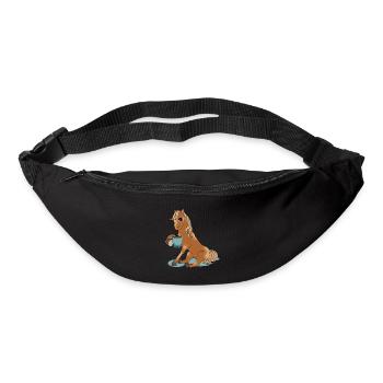 Pferd mit Kaffee Geschenk Reiterin Reitsport - Gürteltasche - Schwarz - Vorne