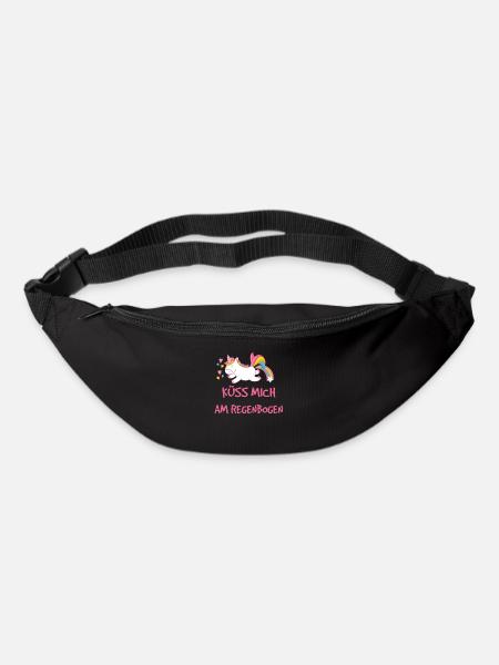 Küss mich am Regenbogen - Gürteltasche - Schwarz