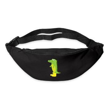 Enfant motif animal chemise vert crocodile idée cadeau - Sac banane - noir - Devant