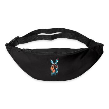 Native American Native American ornements de plumes - Sac banane - noir - Devant