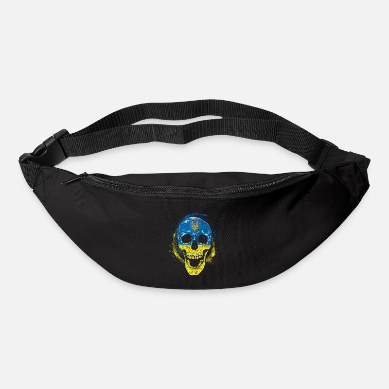 Crâne d'os crâne d'os halloween - Sac banane - noir