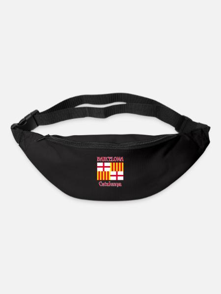 Barcelona flag in red white and yellow - Bum bag - black