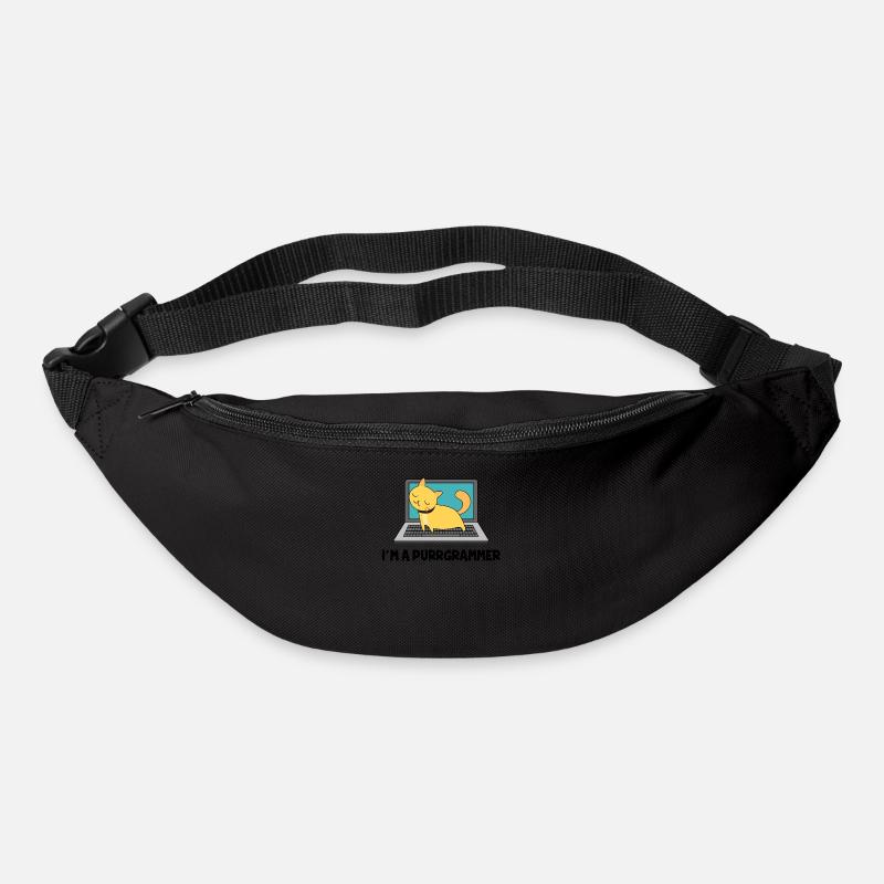Katze Programmierer Fell Computer Nerd Geschenk - Gürteltasche - Schwarz