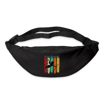 Cupidon de style rétro vintage | Cadeau Saint Valentin - Sac banane - noir - Devant