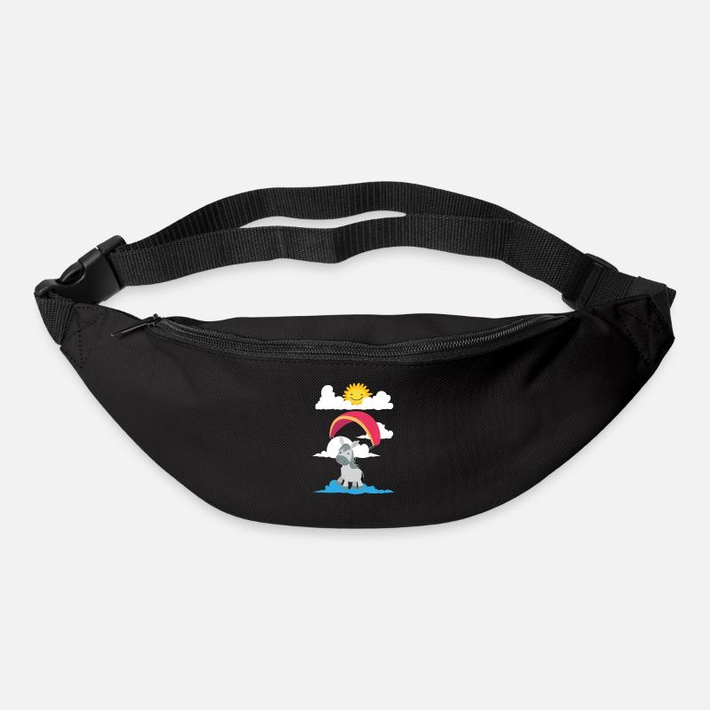 Ein Esel fliegt Gleitschirm - Gürteltasche - Schwarz