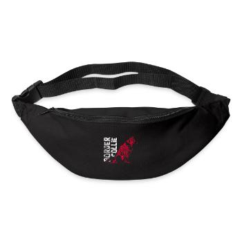 Border Collie geometrisch - Gürteltasche - Schwarz - Vorne