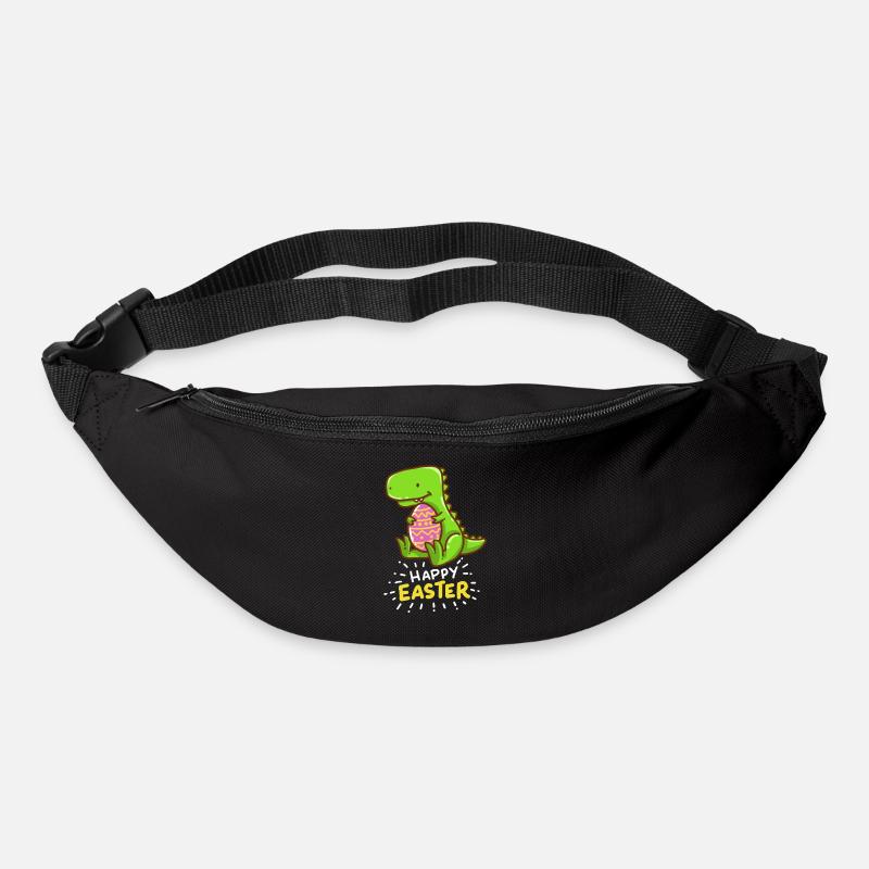 T-Rex - Pâques - Joyeuses Pâques - Cadeau - Oeufs de Pâques - Sac banane - noir