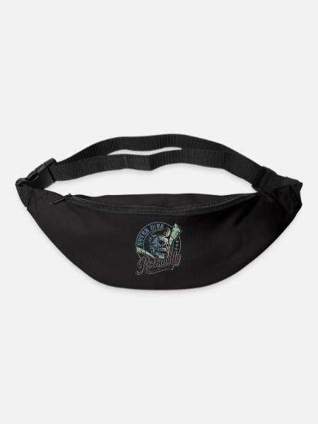 Rockabilly T-Shirt Skull Guitar - gift for - Bum bag - black