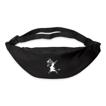 Dabbing Zebra T-Shirt Lustig - Gürteltasche - Schwarz - Vorne