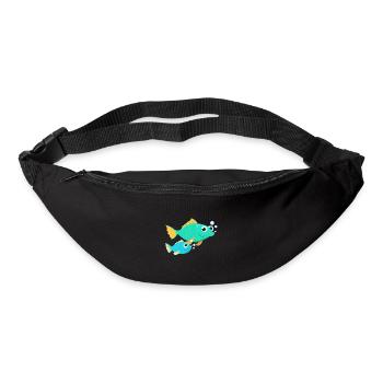 Poisson avec bébé poisson - Sac banane - noir - Devant