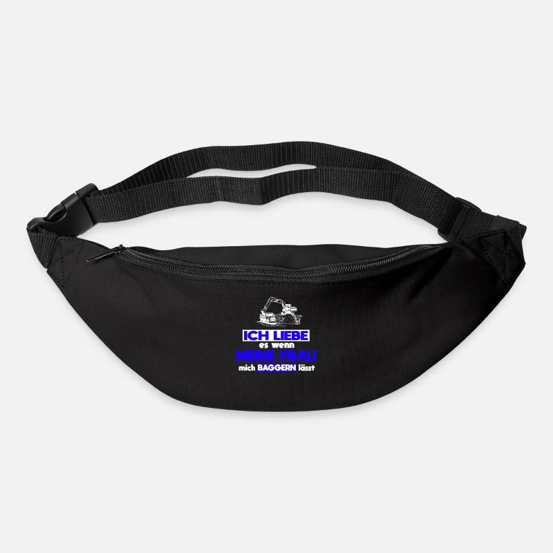 Baggerfahrer Frau Spruch Baggern - Gürteltasche - Schwarz