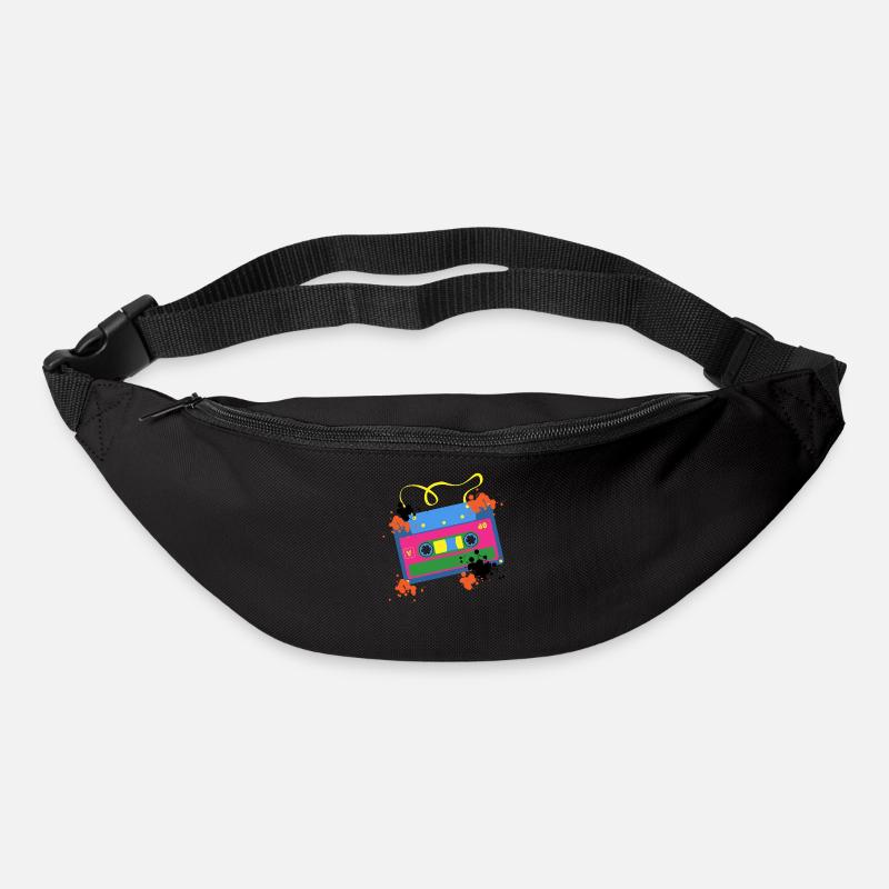 1980er Kassette 80's 80er - Gürteltasche - Schwarz