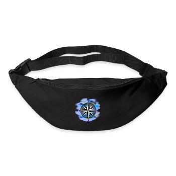 Rose des vents, vent, mer, maritime - Sac banane - noir - Devant