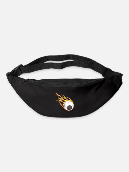 Feuer Fußball. - Gürteltasche - Schwarz