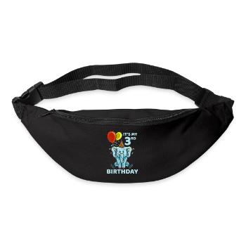 Netter 3. dritter Geburtstagselefant - Gürteltasche - Schwarz - Vorne