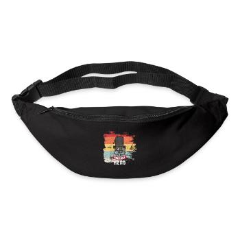 Retro Podcast Held cool Geschenkidee - Gürteltasche - Schwarz - Vorne