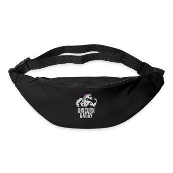 Einhorn-Vati - lustiges Fitness-Turnhallen-Regenbogen-Vati-Geschenk - Gürteltasche - Schwarz - Vorne