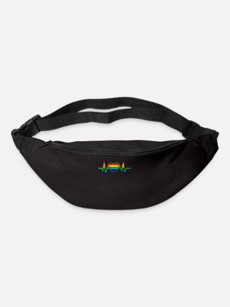 EKG Herzschlag LGBT Frequenz - Gürteltasche - Schwarz
