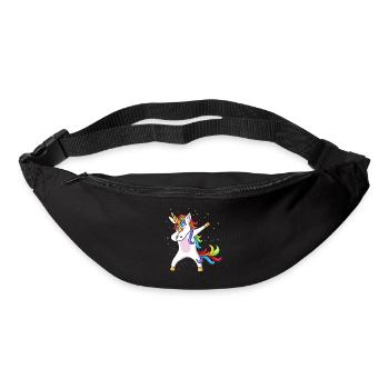 Dabbing Unicorn glitter - Bum bag - black - Front