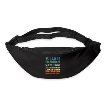 15 Jahre 15. Geburtstag Geschenk - Gürteltasche - Schwarz - Vorne