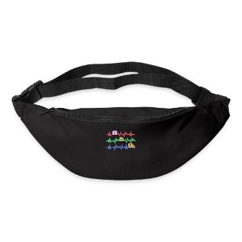 Rettungsdienst Notruf Sani Geschenk · Herzschlag - Gürteltasche - Schwarz - Vorne