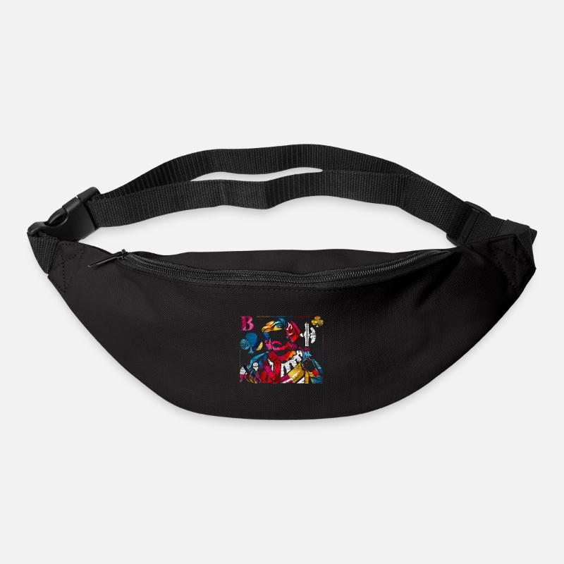 Doppelkopf Polygon Geschenk - Gürteltasche - Schwarz