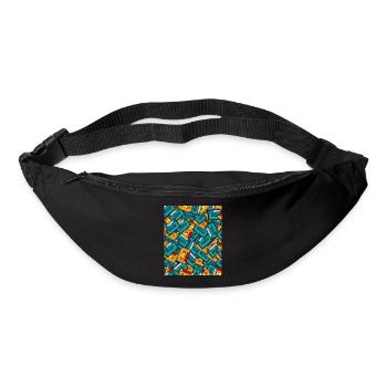 80er Jahre Retro Kassette Outfit Kostüm Vintage - Gürteltasche - Schwarz - Vorne