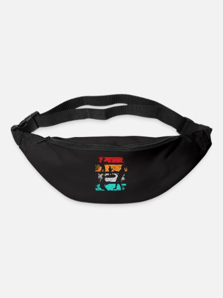 Retro Angeln - Gürteltasche - Schwarz