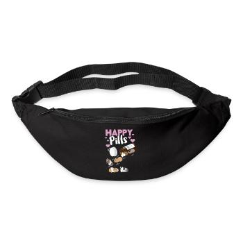 Tee-shirt Happy Pill Guinea Pig, graphique de cochon d'Inde - Sac banane - noir - Devant