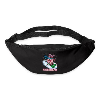 Pistensau Pisten Sau Ski fahrendes Schwein - Gürteltasche - Schwarz - Vorne