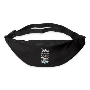 Zefix Wo Zum Deifi Is Mei Dirndl Spaß - Gürteltasche - Schwarz - Vorne