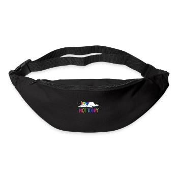 Heute Regenbogen-Einhorn - Gürteltasche - Schwarz - Vorne