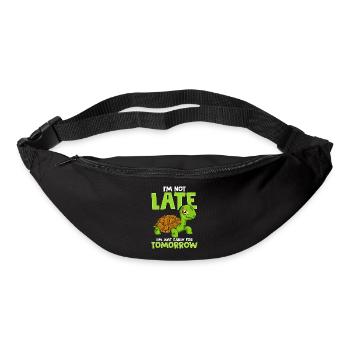 Je ne suis pas en retard Je suis juste en avance pour demain Tortue - Sac banane - noir - Devant
