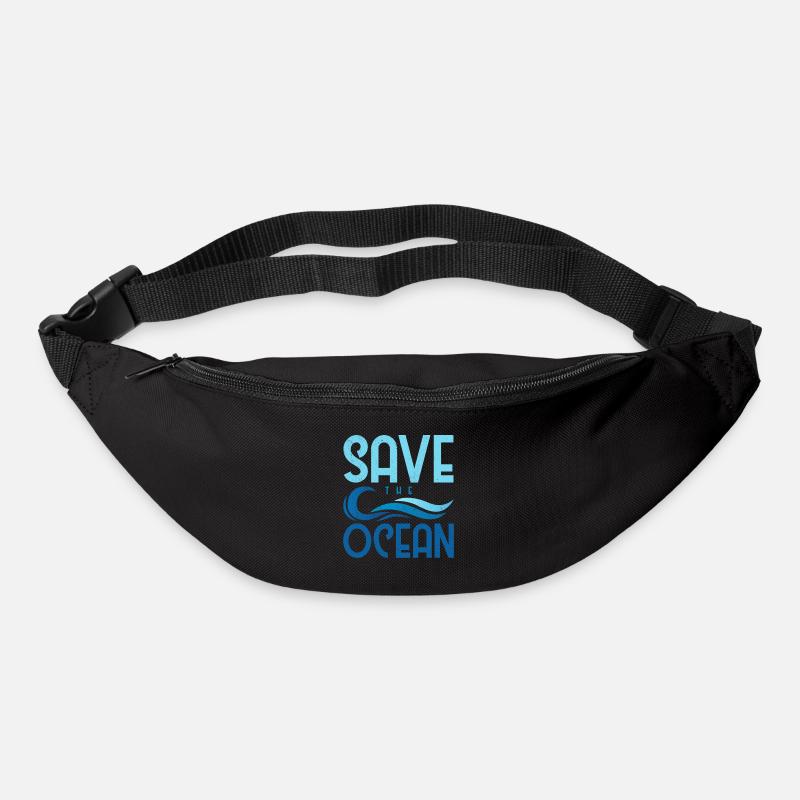 Save the Ocean - Gürteltasche - Schwarz