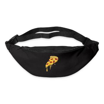 Pizza love pizza piece - Sac banane - noir - Devant