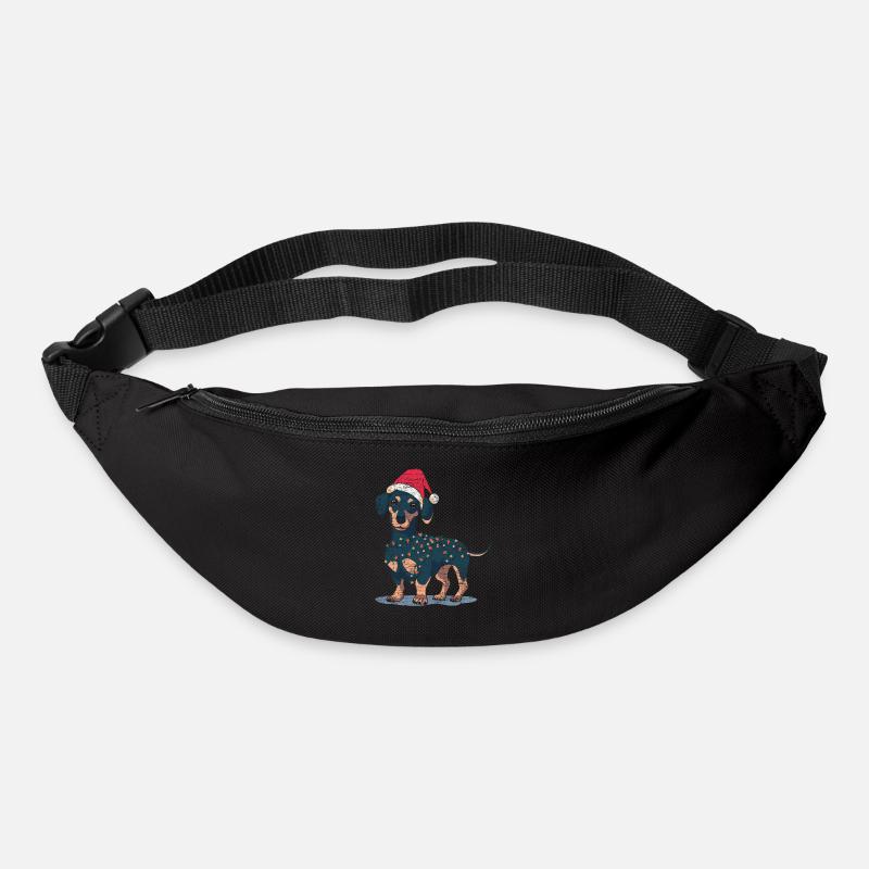 Dackel Weihnachten - Gürteltasche - Schwarz