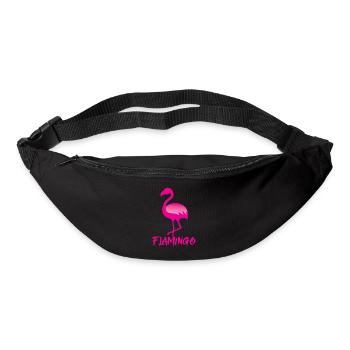 Flamant rose - Sac banane - noir - Devant