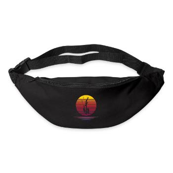 Retro Lineman Silhouette - Bum bag - black - Front