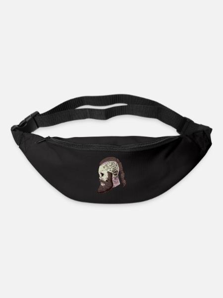 Viking Head Viking Skull Runes Tattoo - Bum bag - black
