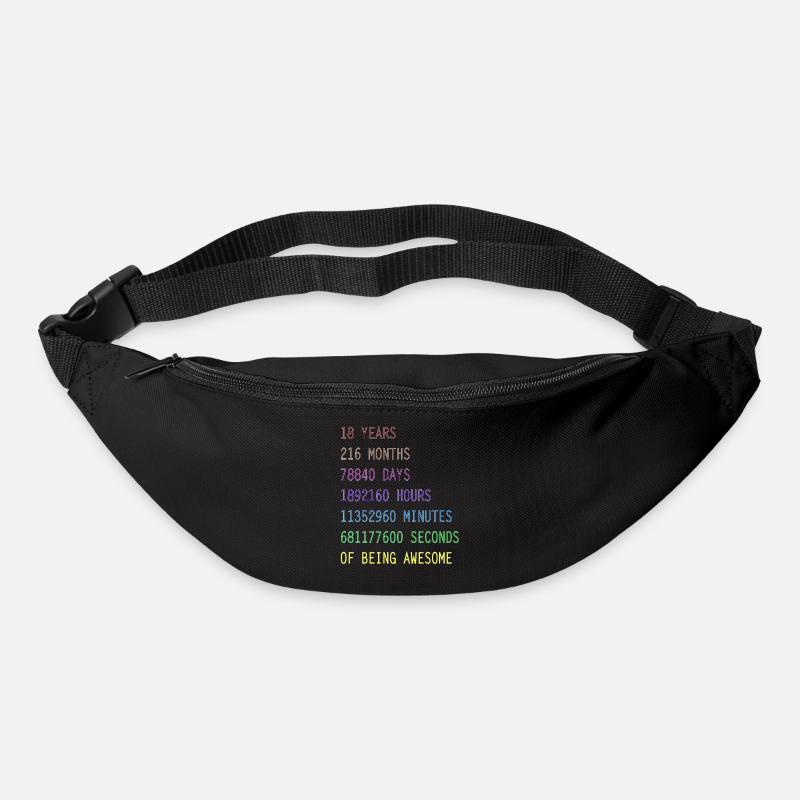18 years birthday gift tshirt - Bum bag - black