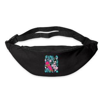 Cadeau drôle de fille de skateboard filles - Sac banane - noir - Devant