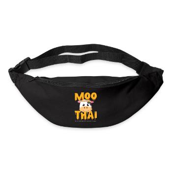Drôle Muay Thai Idée cadeau de vache Moo Thaïlande - Sac banane - noir - Devant
