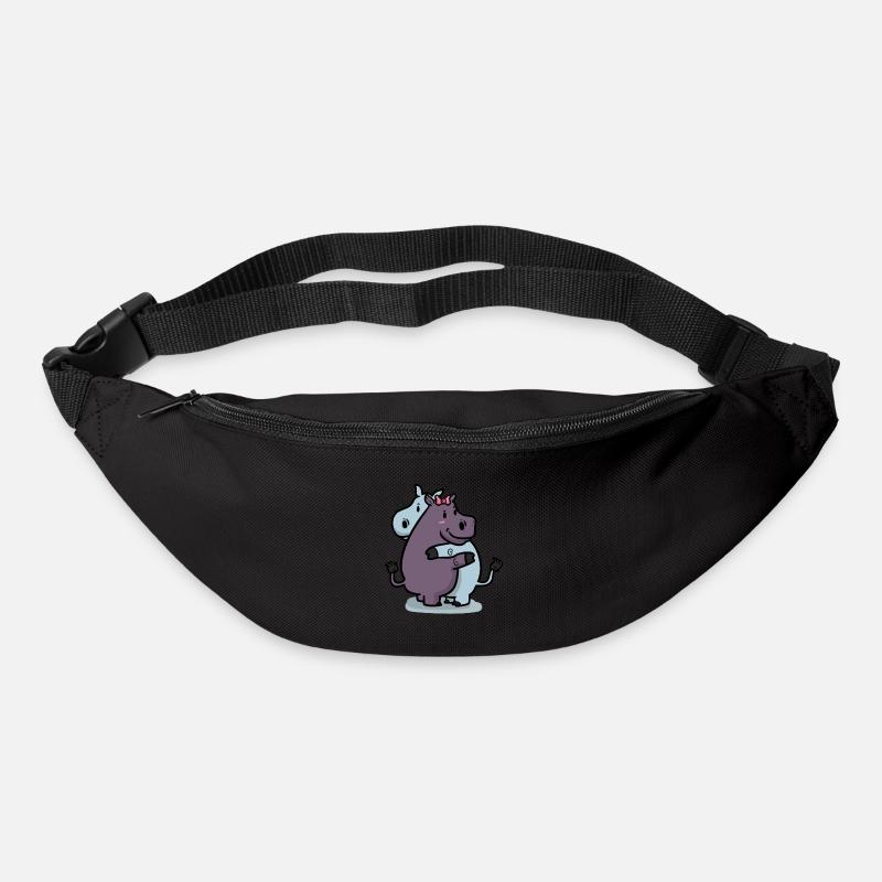 Hippo Lovers Hippo Liebe - Gürteltasche - Schwarz