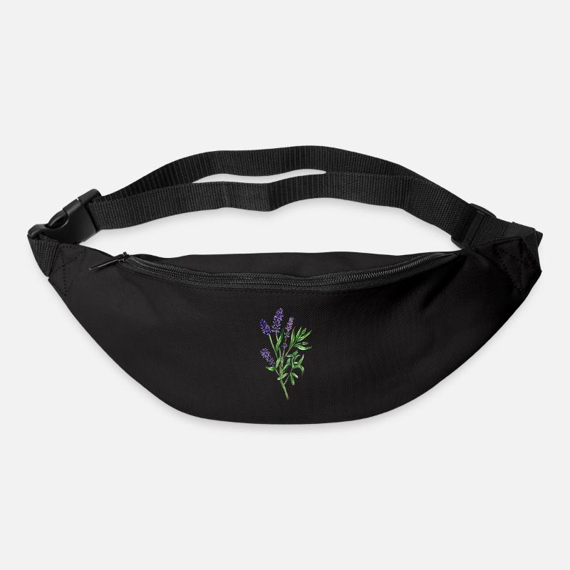 Echter Lavendel, Lavandula angustifolia - Gürteltasche - Schwarz