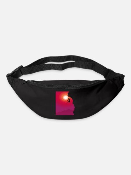 Climbing mountaineering sunrise gift - Bum bag - black