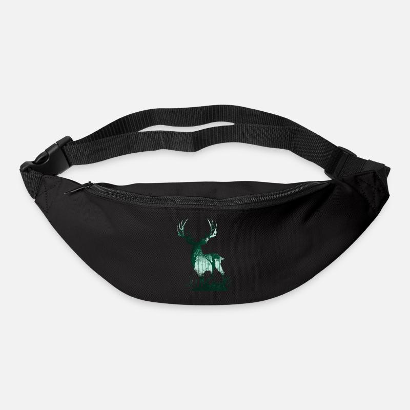 Cerf nature - Sac banane - noir