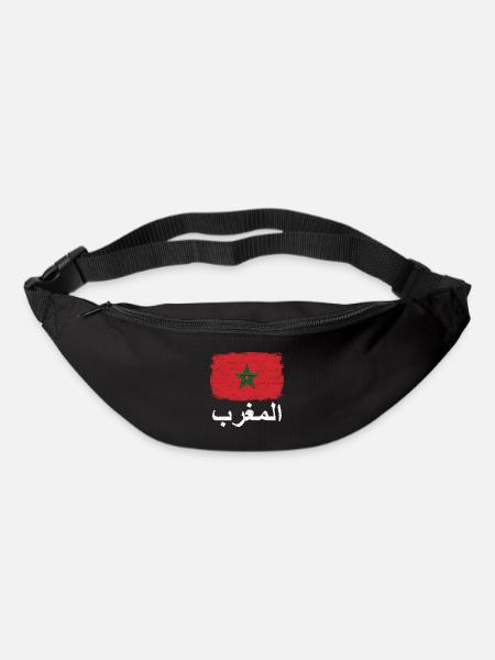 MAROKKO FLAGGE Marokkanische Fahne Geschenk - Gürteltasche - Schwarz